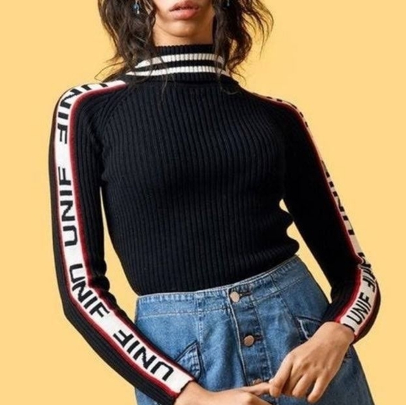 UNIF Bad sport turtleneck sweater in BLUE size M - Picture 1 of 6